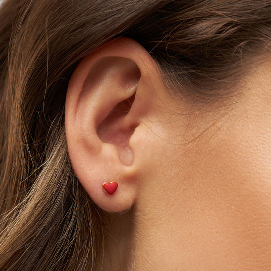 Love U earring forgyldt 1 pcs Passion Red Lulu