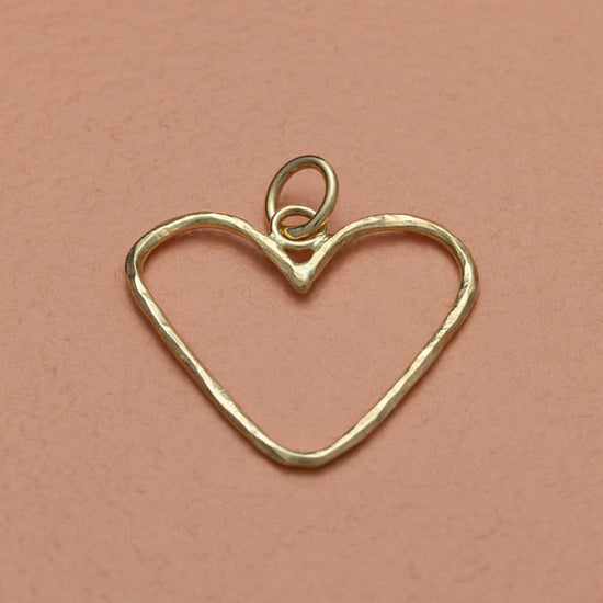 14K Love stor hjerte - vedhæng rødguld - 25x23mm - Devine by Norup