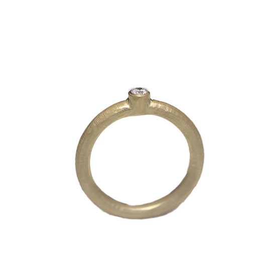 14K Charlotte ring rødguld 0,10ct sand overflade - Devine by Norup