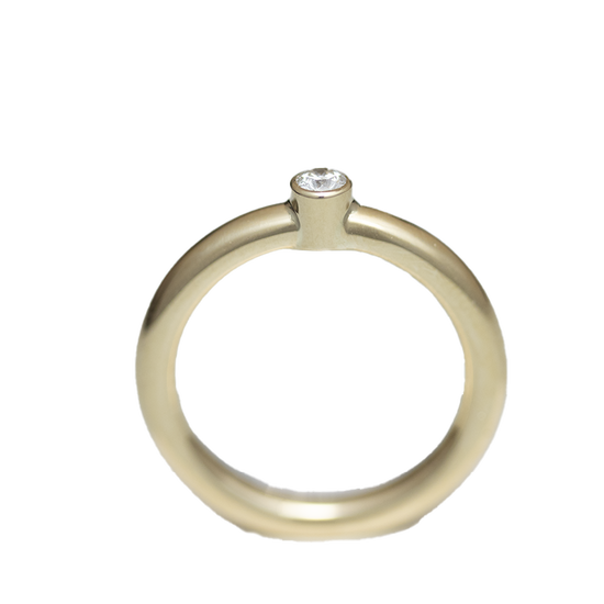 14K Charlotte ring rødguld 0,10ct blank overflade - Devine by Norup
