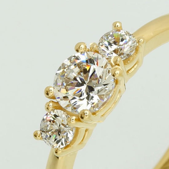 14K LG 0,50ct + 2x0,10ct F-G/SI Grace ring