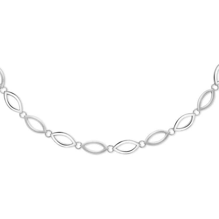 Randers sølv - Collier Ovale led Bl/Mat 45 cm
