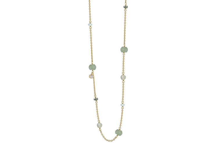 Rabinovich - Minetta Collier forgyldt grøn aventurin, turmalin, grøn kvarts, Aquamarin, Zirkonia