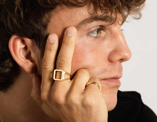 IX OCTAGON SIMPLE SIGNET RING FORGYLDT - SPAR 70%