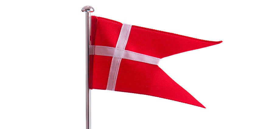 Bordflag med gravering
