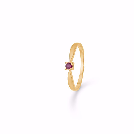 8kt guld ring m. rubin