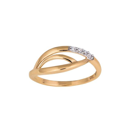 8kt. guldring zirkonia Siersbøl