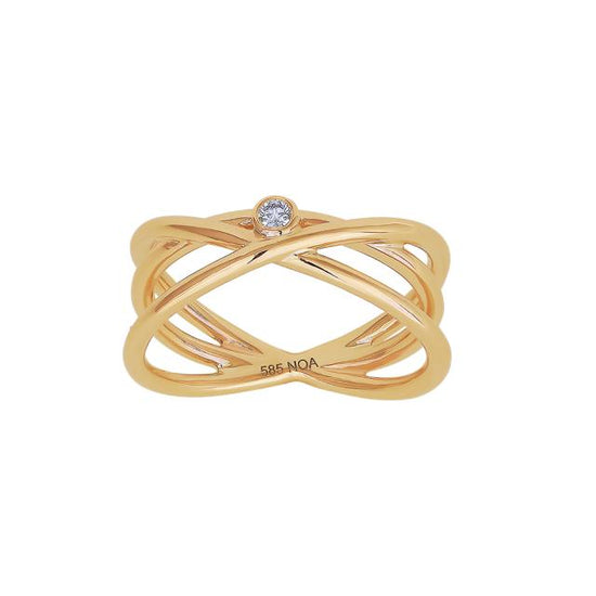 14K Guldring 1*0,04ct W/SI Siersbøl
