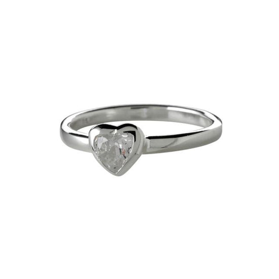 Ring hjerte sølv zirkonia