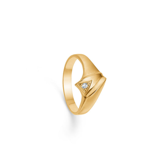 14Kt. Guld Ring m. 0,03Ct. Brillant - Randers Sølv