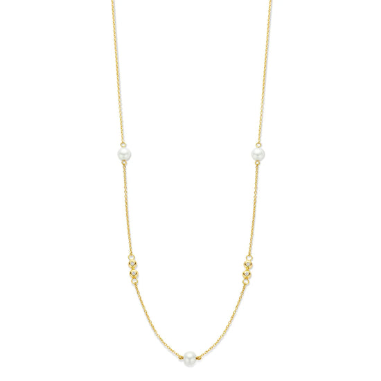 14K Cleo halskæde 0,08Ct Wvs perle Spirit Icons