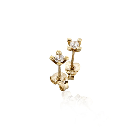 14K Jewelz Ørestikker 2x0,075ct w-tca/si. Rødguld