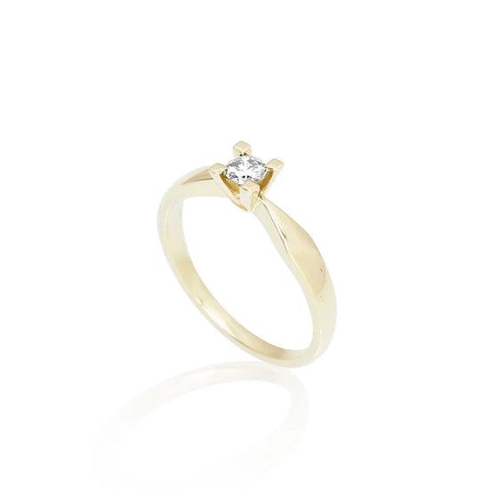 14Kt. Jewelz ring 0,15ct W-Tca/SI rødguld