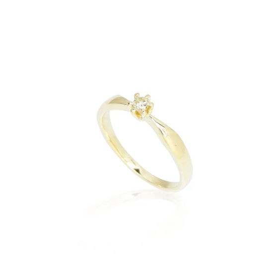 14Kt. LG Present ring 0,10ct DEF/VS Rødguld