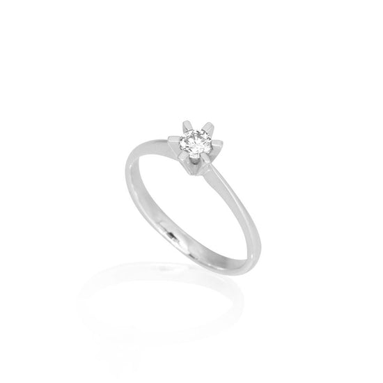 14K Brillanz ring 0,25ct W-Tca/SI hvidguld