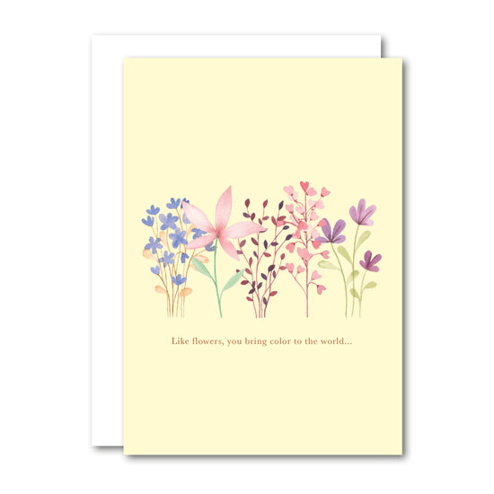 Botanicals Like Flowers - A6 Foldet kort, All By Voss