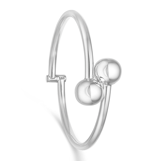 Armring sølv m. 2 kugleer 12mm - Randers Sølv