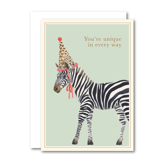 Zebra - A7 foldet kort,  All By Voss