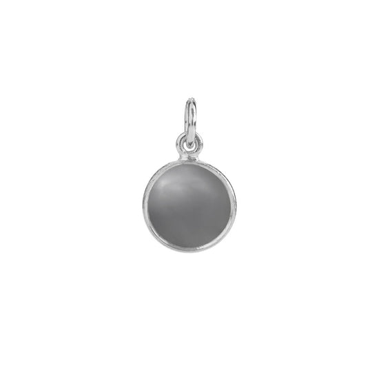 Vedh.Sølv db.Cap.10mm.Grå agat - SFB