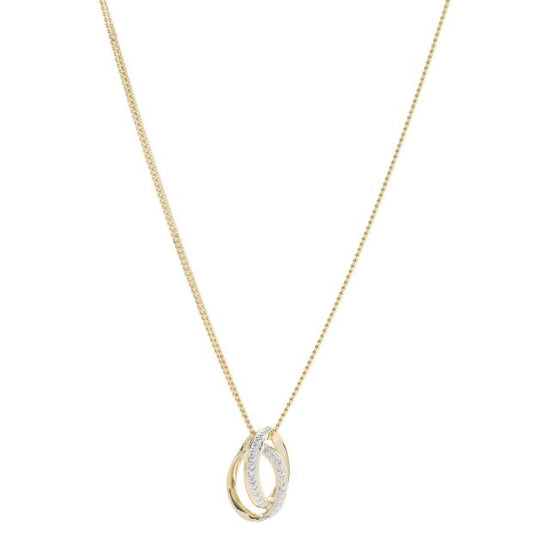 14kt. guld vedhæng m. 0.020ct W/SI inkl. fg kæde