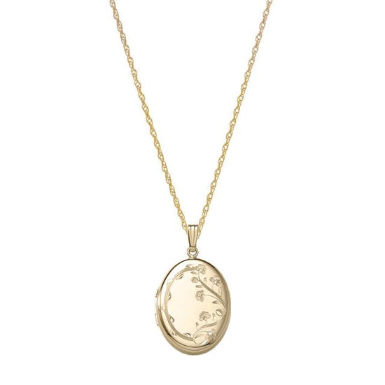 Medaljon m. påvalset 14kt. guld. Inkl. kæde