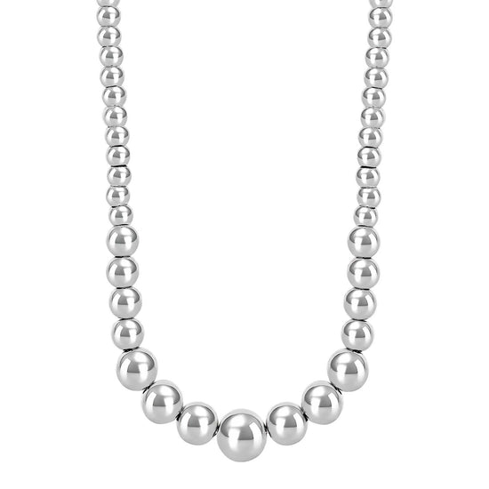 Rhd. sølv collier m. kugler  Siersbøl