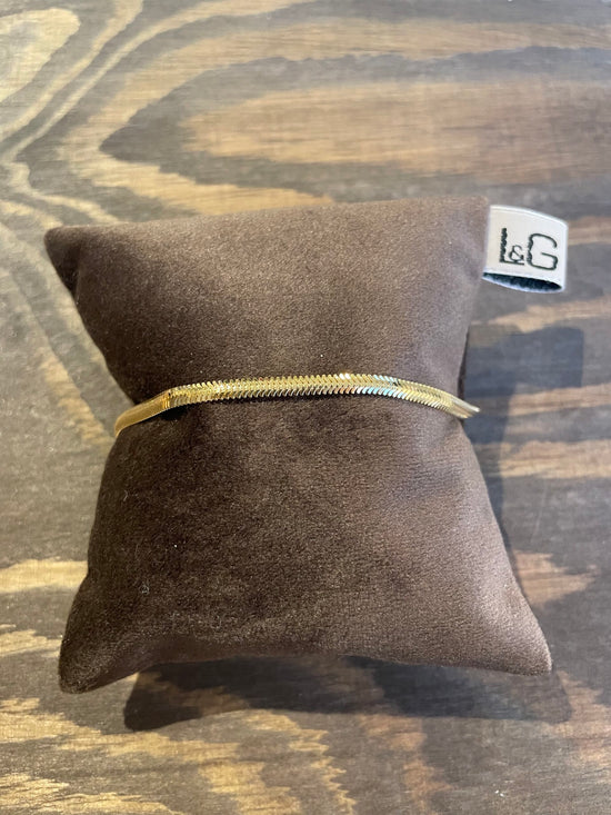 Armbånd sølv forgyldt flad slange - L & G