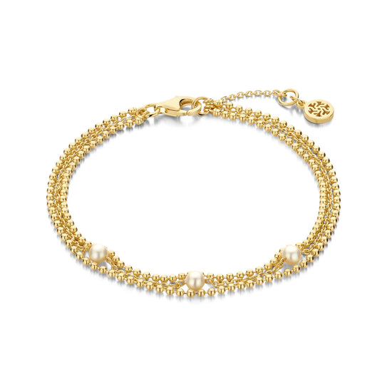 VENUS perle armbånd forgyldt sølv Spirit Icons