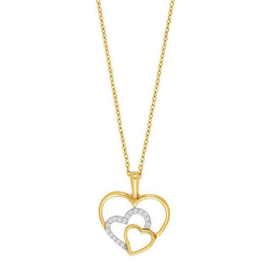 8kt. guld hjertevedhæng m.cz inkl. forg. kæde Siersbøl