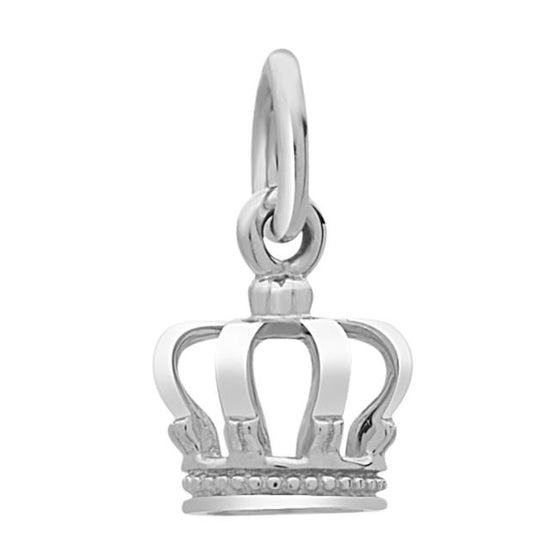 rhod. vedh./charm krone 7mm - Siersbøl