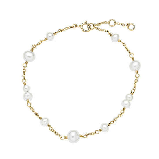 8Kt. Armbånd ferskvandsperler 4-4,5mm Lund Copenhagen