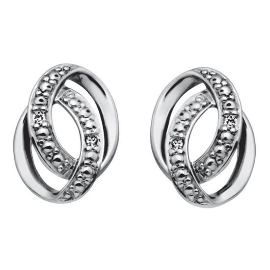 14 kt. 0.020 ct. W/SI  hvidguldsørestikker m/dia.