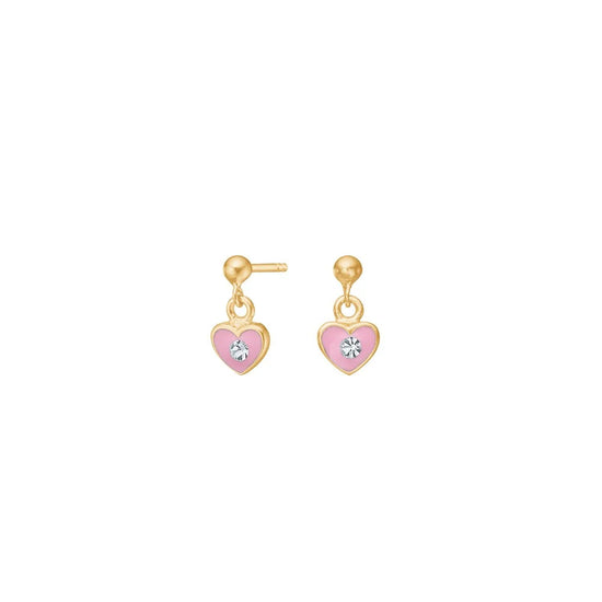 Fg. sølvørestikker hjerter m. cz/epoxy Noa Kids Jewellery