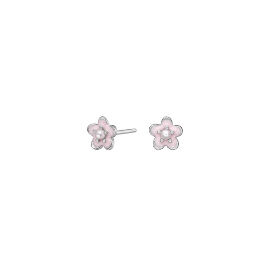 Rhd. sølvørestikker blomst m. synt. perle/epoxy Noa Kids Jewellery