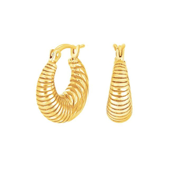 Forgyldt sølv creoler TORN52 Nordahl Jewellery