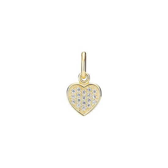 8kt. Vedh. hjerte 8x8mm med zirk. Lund Copenhagen