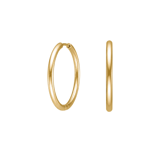 Creoler stål 21mm IP gold CALMA Nordahl Jewellery