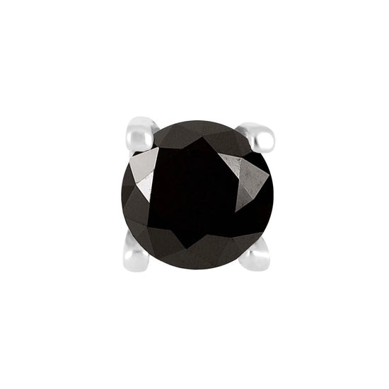 SON stål ørestik 5mm sort cz 1 stk.
