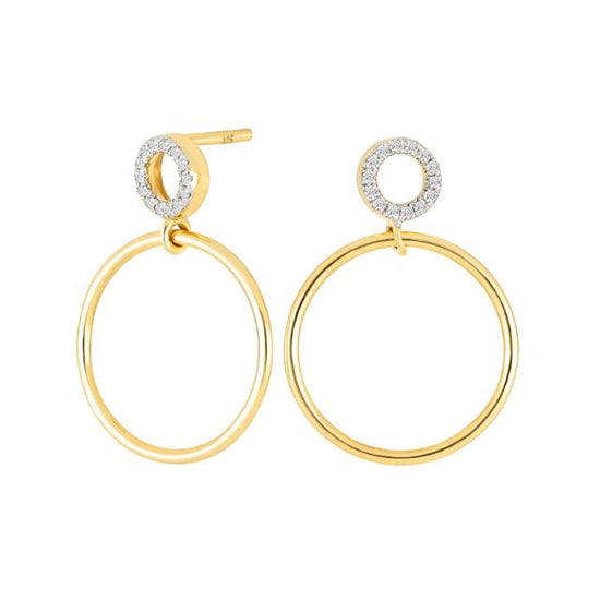 14kt. guldørehænger m/dia. 0.05ct W/SI Si Siersbøl