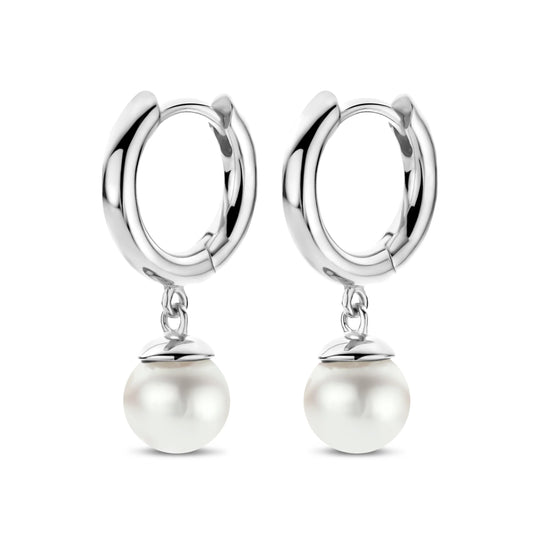 Figaro hoop perle sølv Spirit Icons