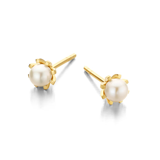 EMILY ørestikker PEARL forgyldt sølv Spirit icons