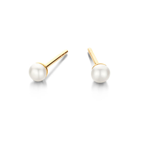 FIGARO ørestikker PEARL 4MM forgyldt sølv Spirit icons