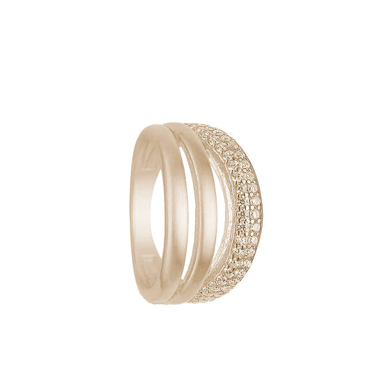 Fg Ring m. 2 bl. flader 1 m. Zirkonia