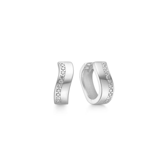 Rund Ørering sølv m. zirkoner 4,9mm