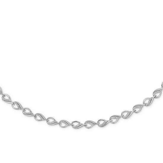 Armbånd sølv små led blank sten Randers Sølv