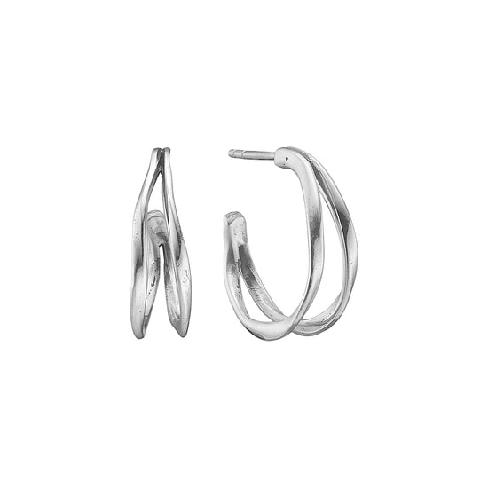 Ears Lotus Silver Creol 20mm - By Birdie