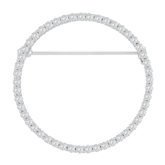 Rhd. sølvbroche cirkel 40mm OBINOR