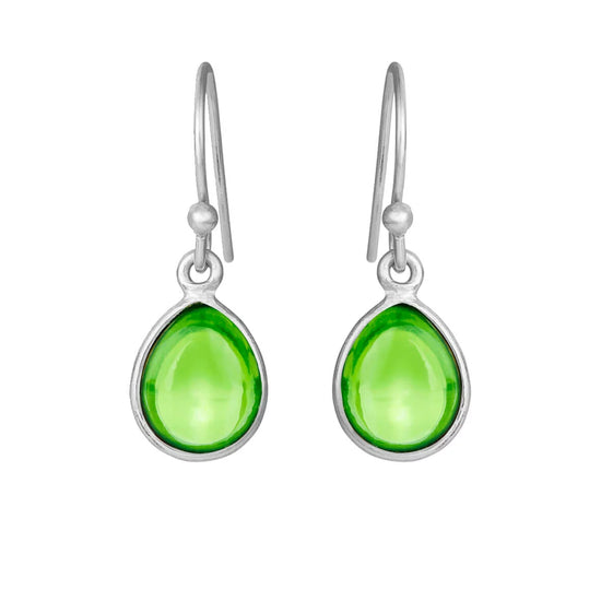 Ørehænger sølv 8x10mm imiteret peridot - SFB