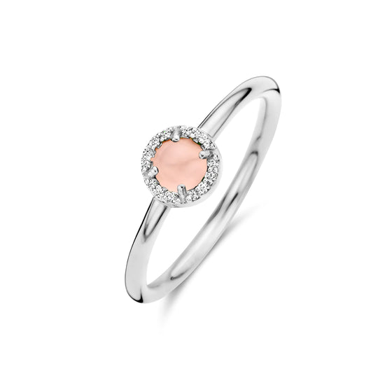 EUPHORIA sølv ring pink zirkonia Spirit icons