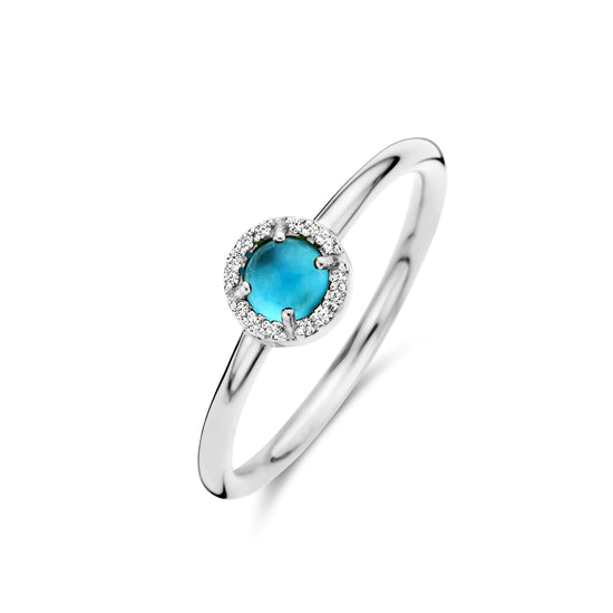 Euphoria ring sølv Zirk blå agat Spirit Icons
